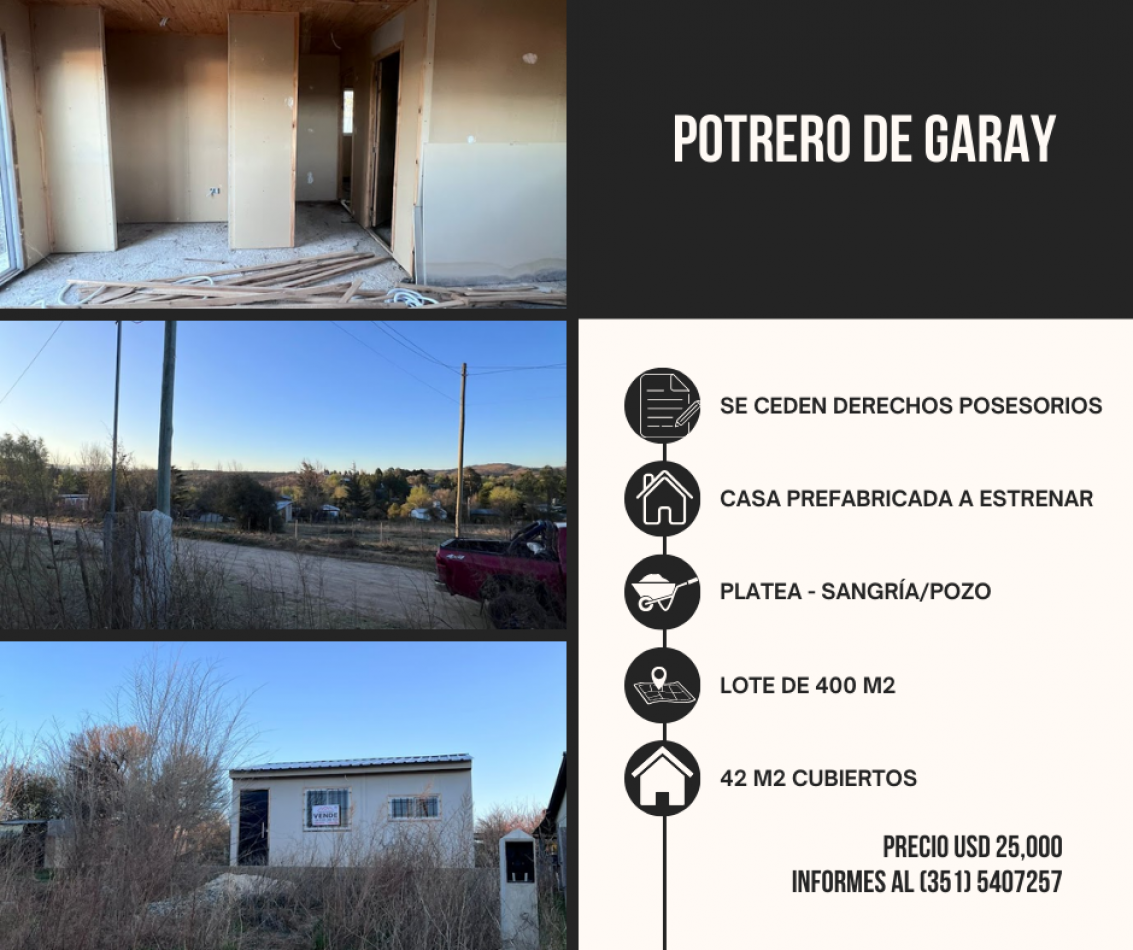Casa prefabricada en Potrero de Garay